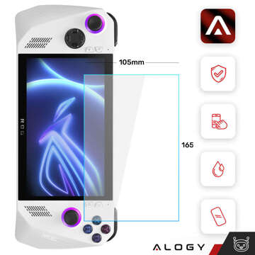 2x tvrzené sklo pro Asus ROG Ally pro Alogy Screen Protector Pro 9H Obrazovka konzoly