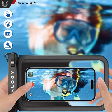 2x vodotěsné IPX8 vodotěsné pouzdro pro 6,7" telefon Double Case Alogy Waterproof Black