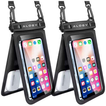 2x vodotěsné IPX8 vodotěsné pouzdro pro 6,7" telefon Double Case Alogy Waterproof Black