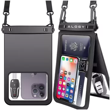 2x vodotěsné IPX8 vodotěsné pouzdro pro 6,7" telefon Double Case Alogy Waterproof Black