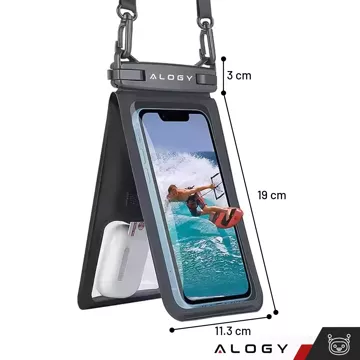 2x vodotěsné IPX8 vodotěsné pouzdro pro 6,7" telefon Double Case Alogy Waterproof Black