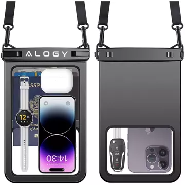 2x vodotěsné IPX8 vodotěsné pouzdro pro 6,7" telefon Double Case Alogy Waterproof Black