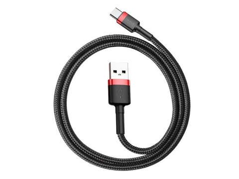 3m Baseus Cafule USB-C Typ C 2A černý a červený kabel