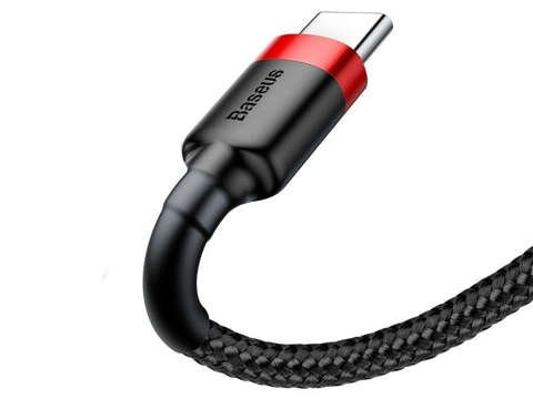 3m Baseus Cafule USB-C Typ C 2A černý a červený kabel