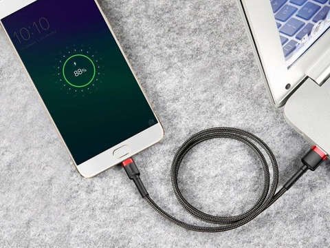 3m kabel Baseus Cafule odolný micro USB 2A červený nylonový kabel