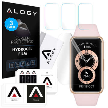 3x Alogy Hydrogel Hydrogel ochranná fólie pro chytré hodinky Huawei Band 6