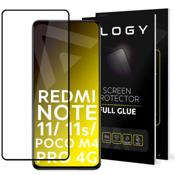 9H Alogy Full Glue sklo pro pouzdro pro Xiaomi Redmi Note 11 / 11s / Poco M4 Pro 4G Black