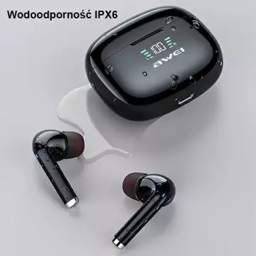 AWEI Sportovní sluchátka Bluetooth 5.2 TA8 TWS dokovací stanice Black