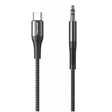 AWEI kabelový adaptér CL-116T USB-C/Jack 3.5 černá/černá