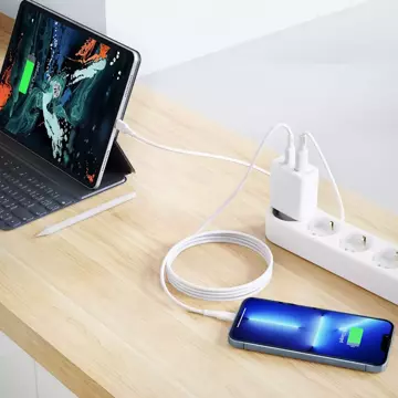 Acefast nástěnná nabíječka USB Typ C / USB 20W, PPS, PD, QC 3.0, AFC, FCP bílá (A25 bílá)