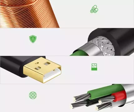 Aktivní prodlužovací kabel UGREEN USB 2.0 480 Mbps 5 m černý (US121 10319)