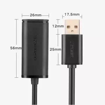 Aktivní prodlužovací kabel UGREEN USB 2.0 480 Mbps 5 m černý (US121 10319)