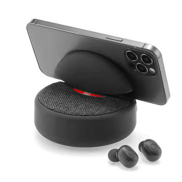 Alogy 2v1 TWS Music Set Přenosný bezdrátový reproduktor Bluetooth BT sluchátka vodotěsná černá