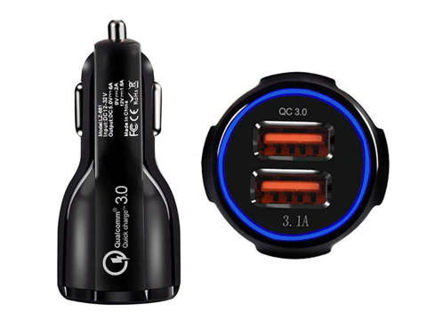 Alogy 2x USB 3.1A QC 3.0 18W Rychlá nabíječka do auta 5A Kabel 1m Pouzdro