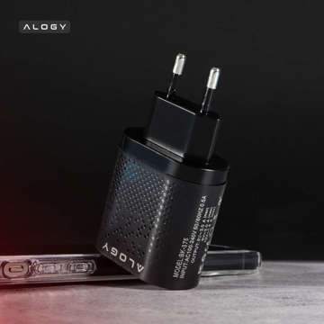 Alogy 4x USB Quick Charge 3.0 2.4A Rychlá nabíječka Černá 6A Kabel 1m Pouzdro