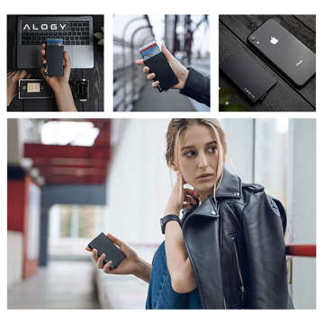 Alogy Anti-Theft Wallet RFID Smart Card Holder Black