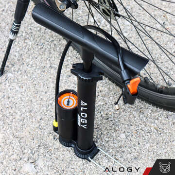 Alogy Bike Pump 160psi s manometrem a rukojetí, manuální, černá