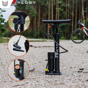 Alogy Bike Pump 160psi s manometrem a rukojetí, manuální, černá