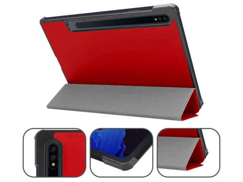 Alogy Book Cover Case pro Samsung Galaxy Tab S7 Plus / S8 Plus 12.4 T970 / T976B / X800 / X806 Red