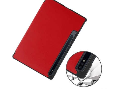 Alogy Book Cover Case pro Samsung Galaxy Tab S7 Plus / S8 Plus 12.4 T970 / T976B / X800 / X806 Red