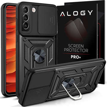 Alogy Camshield Stand Ring Armored Case s krytem fotoaparátu pro Samsung Galaxy S22 Plus černé sklo