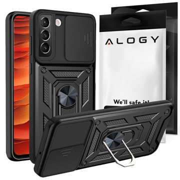 Alogy Camshield Stand Ring Armored Case s krytem fotoaparátu pro Samsung Galaxy S22 Plus černé sklo