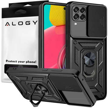 Alogy Camshield Stand Ring Armored Cover Cover Case pro Samsung Galaxy M53 5G Black Glass