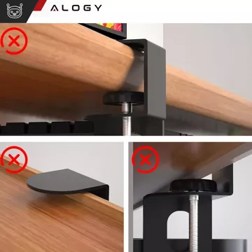 Alogy Desk Mount držák myši a klávesnice, stojan, černý