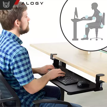 Alogy Desk Mount držák myši a klávesnice, stojan, černý