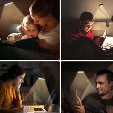 Alogy LED noční lampa na stolní čtení stolní lampa nastavitelná flexibilní bezdrátová micro USB černá