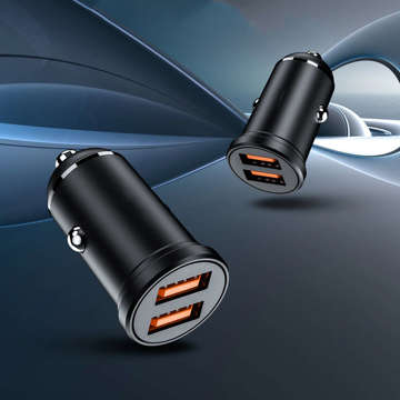 Alogy Mini Car Charger do auta 2x USB 48W QuickCharge 3.0 Black