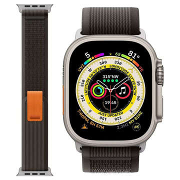 Alogy Sport Nylonový pásek na suchý zip pro Apple Watch 4/5/6/7/8/SE (38/40/41 mm) černý a oranžový