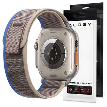 Alogy Sport Strap Nylonový suchý zip pro Apple Watch 1/2/3/4/5/6/7/8/SE (38/40/41 mm) Modrá šedá