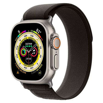 Alogy Sport pásek na suchý zip pro Apple Watch 4/5/6/7/8/SE/Ultra (42/44/45/49 mm) černý a oranžový