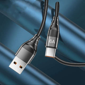 Alogy kabel USB-A na USB-C Typ C 6A 1m černý organizér