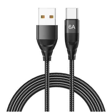 Alogy kabel USB-A na USB-C Typ C 6A 1m černý organizér