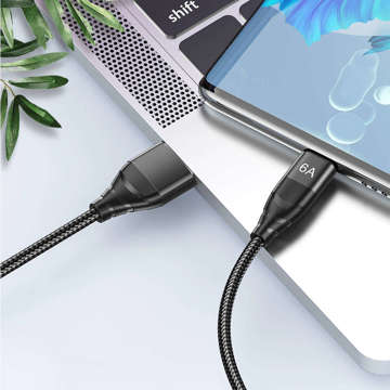 Alogy kabel USB-A na USB-C Typ C 6A 1m černý organizér