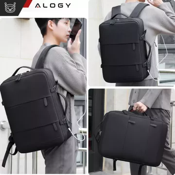 Alogy příslušenství batoh na notebook cestovní 46x32x15 cm do práce školní letadlo cestovatel pánské dámské Černé