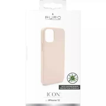 Antimikrobiální pouzdro Puro ICON pro iPhone 12 mini 5,4" růžové/růžové IPC1254ICONROSE