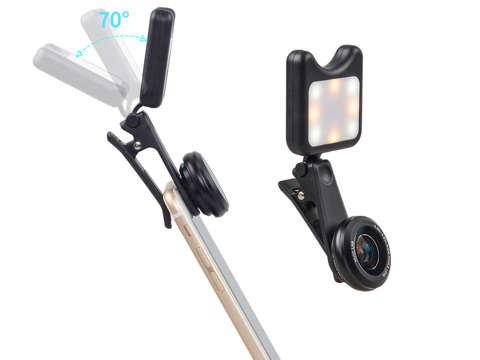 Apexel APL-3663FL 0,36X širokoúhlý 15X makro objektiv LED lampa černá