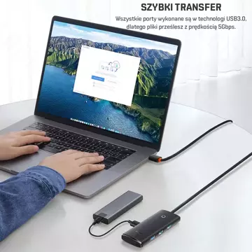 BASEUS Adaptér HUB USB-C do 4x USB-A 100cm