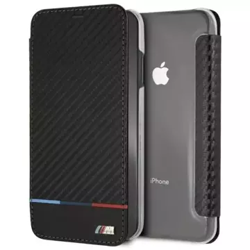 BMW BMTRBKI65PUCARTCBK ochranné pouzdro na telefon pro Apple iPhone Xs Max book black/black Carbon Tricolor Stripe