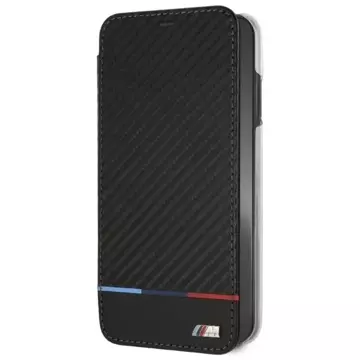 BMW BMTRBKI65PUCARTCBK ochranné pouzdro na telefon pro Apple iPhone Xs Max book black/black Carbon Tricolor Stripe