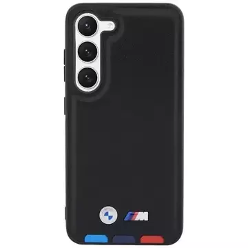 BMW Pouzdro pro Samsung Galaxy S23 Leather Stamp Tricolor black