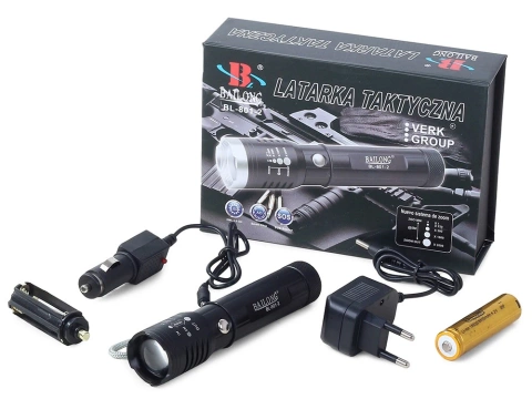 Bailong zoom CREE XP-E Q5 UV LED taktická svítilna