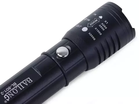 Bailong zoom CREE XP-E Q5 UV LED taktická svítilna