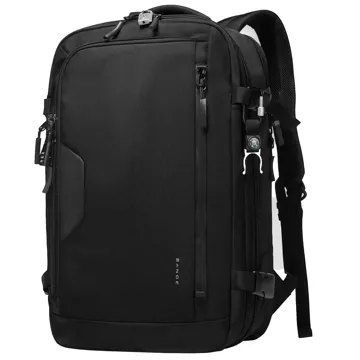 Bange Vodotěsný batoh pro 15,6" notebook City Traveler Rozšiřitelný 55 x 35 x 21-27 cm pro Letadlo Pánské Dámské Visací zámek Kompas klip na láhev Černá