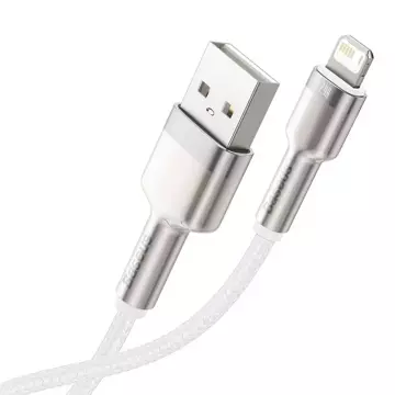 Baseus Cafule Metal Data USB kabel - Lightning 2,4 A 2 m bílý (CALJK-B02)