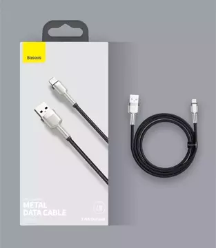 Baseus Cafule Metal Data USB kabel - Lightning 2,4 A 2 m bílý (CALJK-B02)