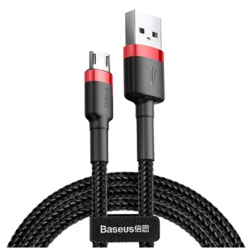 Baseus Cafule Micro-USB 2.4A nylonový kabel 100cm černo/červený